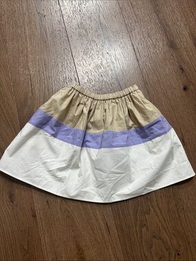 COS Colorblock Circle Skirt in White, Tan & Lavender